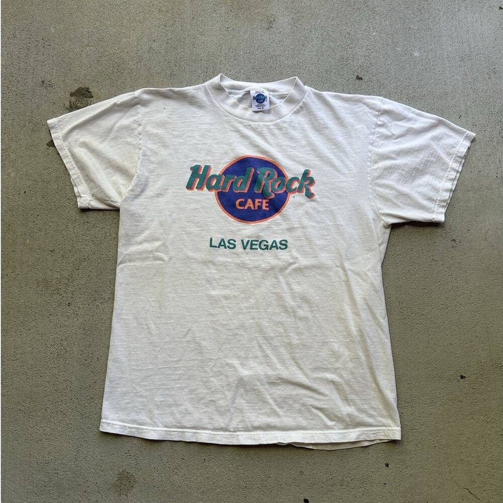 Vintage 90s Las Vegas Nevada Hard Rock T Shirt Cotton USA Single Stitch Large